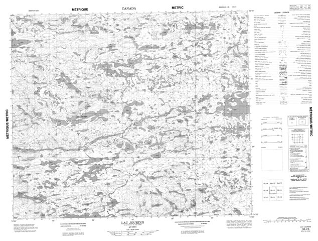Lac Jourdin Topographic map 033I05 at 1:50,000 Scale
