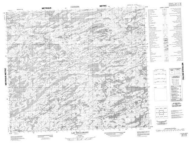 Lac Bellamant Topographic map 033I16 at 1:50,000 Scale