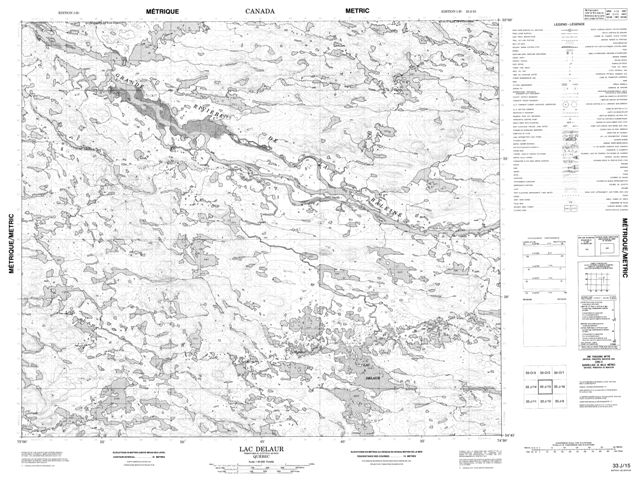Lac Delaur Topographic map 033J15 at 1:50,000 Scale