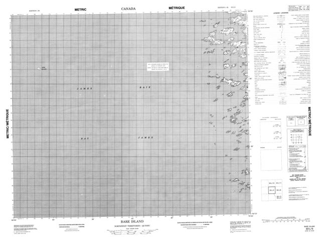 Bare Island Topographic map 033L05 at 1:50,000 Scale