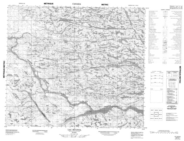 Lac Mugnol Topographic map 033N01 at 1:50,000 Scale