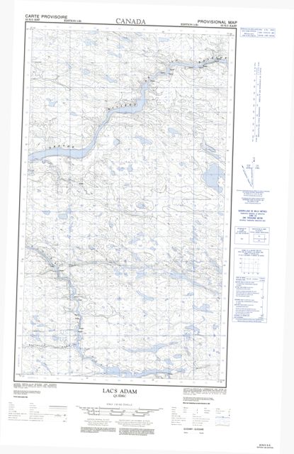 Lacs Adam Topographic map 033N03E at 1:50,000 Scale