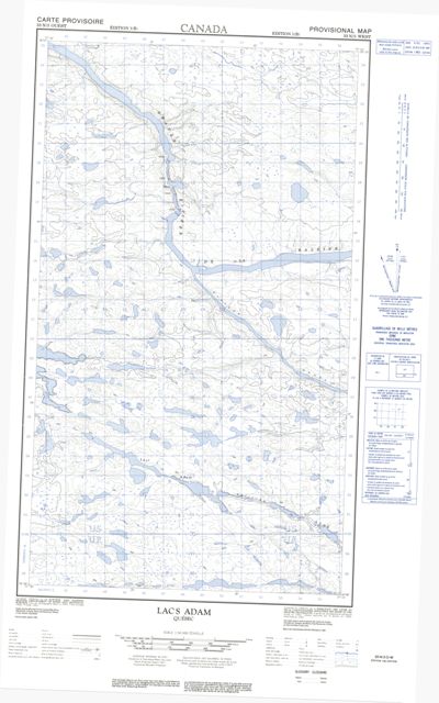 Lacs Adam Topographic map 033N03W at 1:50,000 Scale