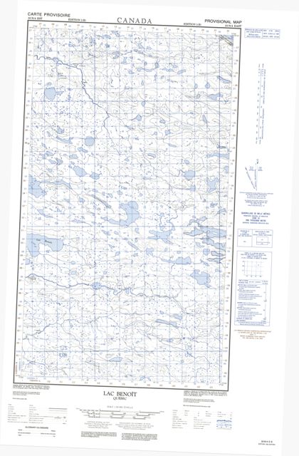 Lac Benoit Topographic map 033N04E at 1:50,000 Scale