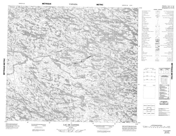 Lac De Gannes Topographic map 033N09 at 1:50,000 Scale