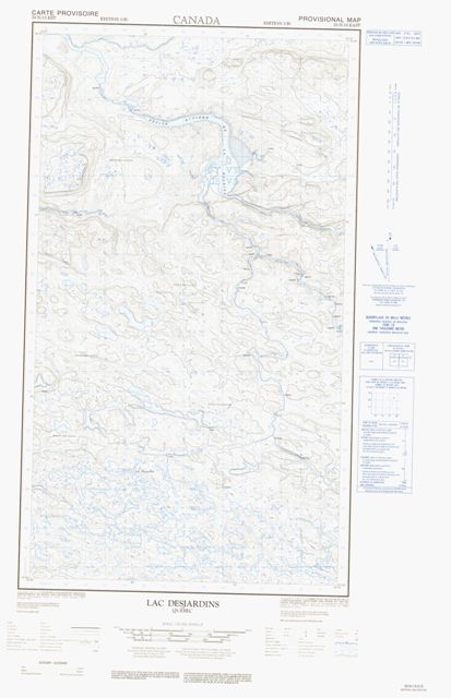 Lac Desjardins Topographic map 033N15E at 1:50,000 Scale