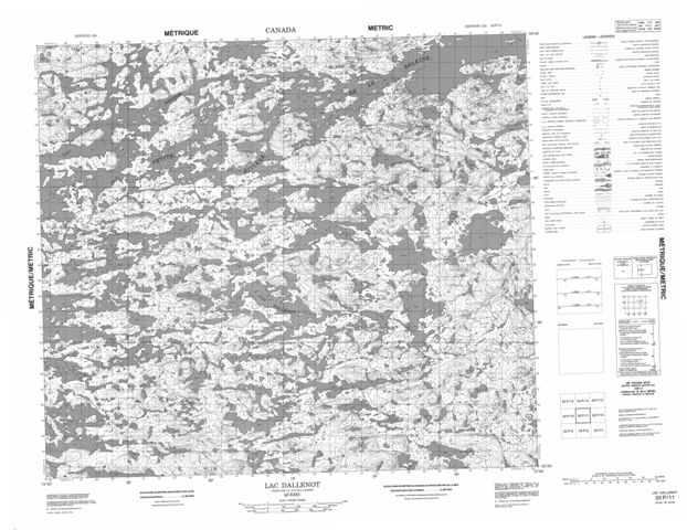 Lac Dallenot Topographic map 033P11 at 1:50,000 Scale