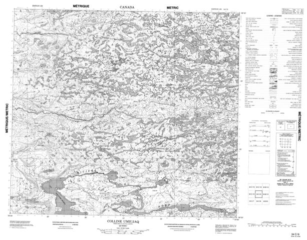 Colline Umiujaq Topographic map 034C09 at 1:50,000 Scale