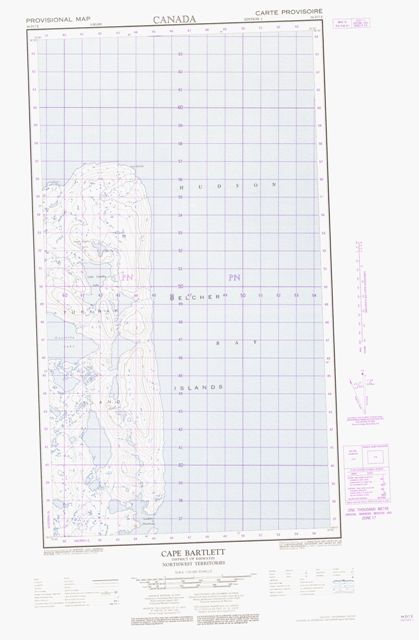 Cape Bartlett Topographic map 034D07E at 1:50,000 Scale