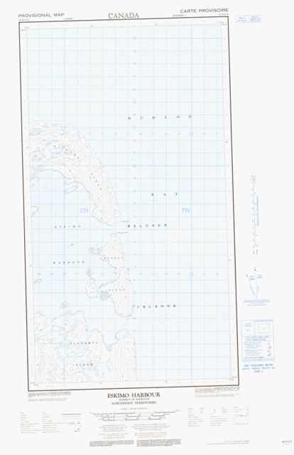 Eskimo Harbour Topographic map 034D11E at 1:50,000 Scale
