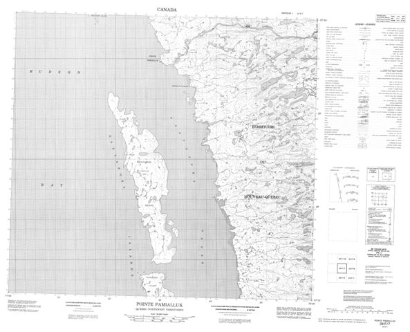 Pointe Pamialluk Topographic map 034F07 at 1:50,000 Scale