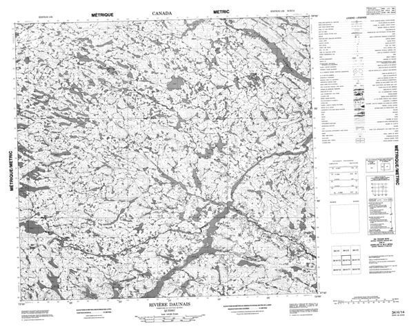 Riviere Daunais Topographic map 034H14 at 1:50,000 Scale