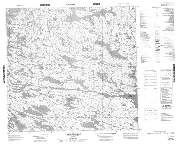 Lac Ladignac Topographic map 034I05 at 1:50,000 Scale