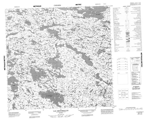 Lac Montmollin Topographic map 034I10 at 1:50,000 Scale
