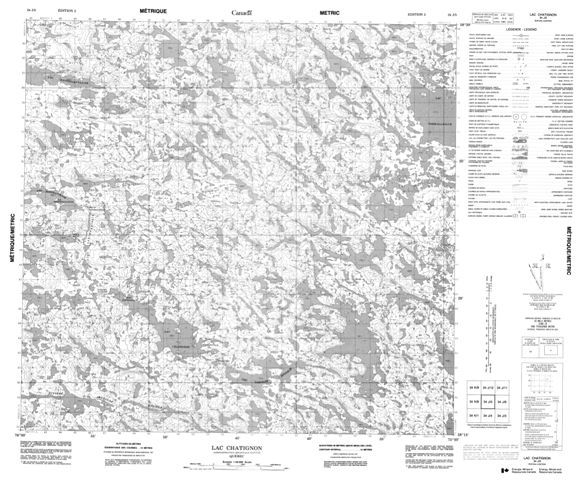 Lac Chatignon Topographic map 034J05 at 1:50,000 Scale