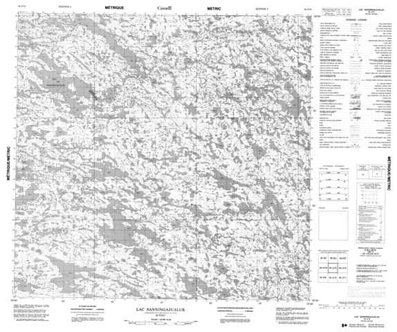 Lac Sanningajualuk Topographic map 034J13 at 1:50,000 Scale