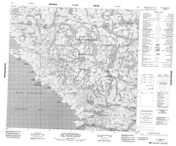 Lac Sanningajuq Topographic map 034K03 at 1:50,000 Scale