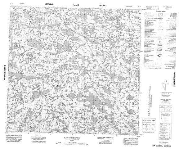 Lac Cheminade Topographic map 034K07 at 1:50,000 Scale