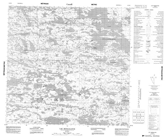 Lac Muraalavik Topographic map 034K09 at 1:50,000 Scale
