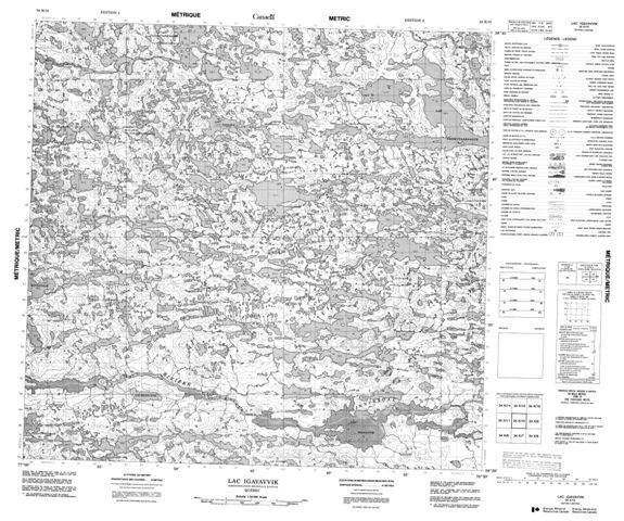Lac Igavavvik Topographic map 034K10 at 1:50,000 Scale