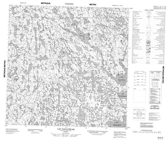 Lac Nalluruaq Topographic map 034N15 at 1:50,000 Scale