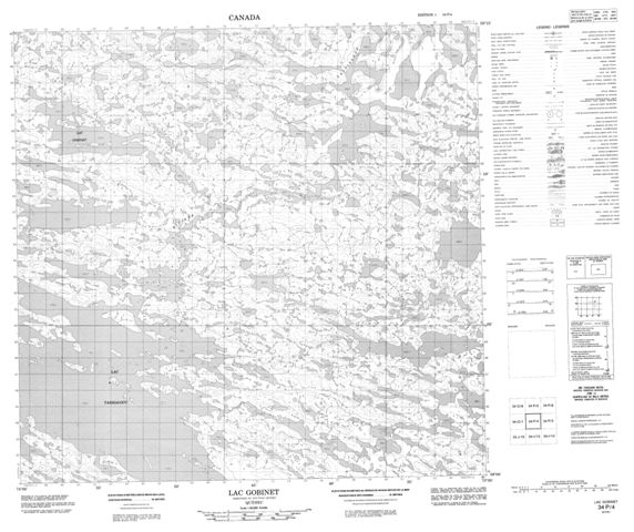 Lac Gobinet Topographic map 034P04 at 1:50,000 Scale