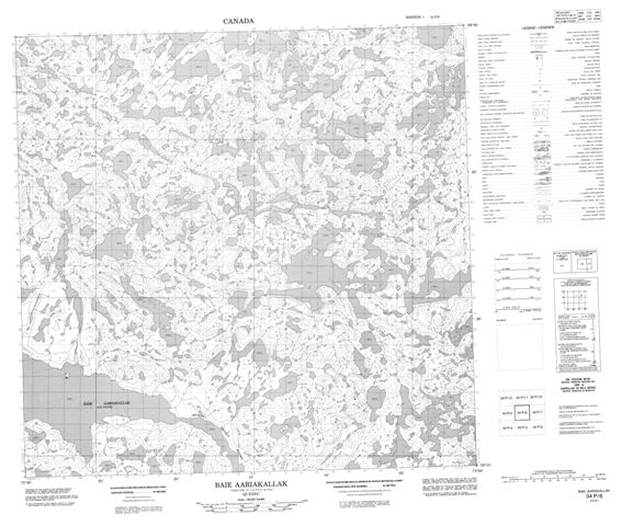Baie Aariakallak Topographic map 034P06 at 1:50,000 Scale