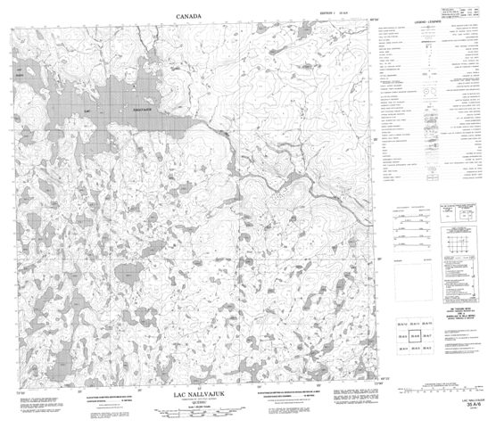 Lac Nalluajuk Topographic map 035A06 at 1:50,000 Scale