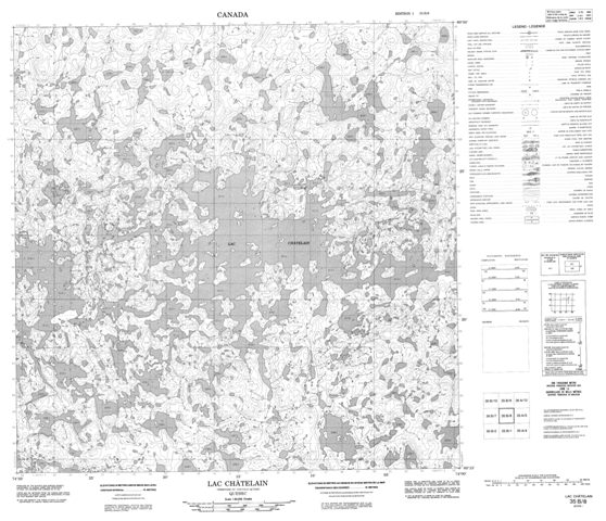 Lac Chatelain Topographic map 035B08 at 1:50,000 Scale