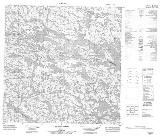 Lac Bonnefoy Topographic map 035C01 at 1:50,000 Scale