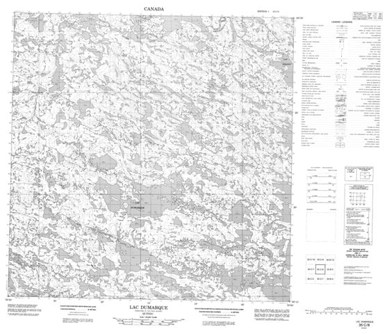Lac Dumarque Topographic map 035C08 at 1:50,000 Scale