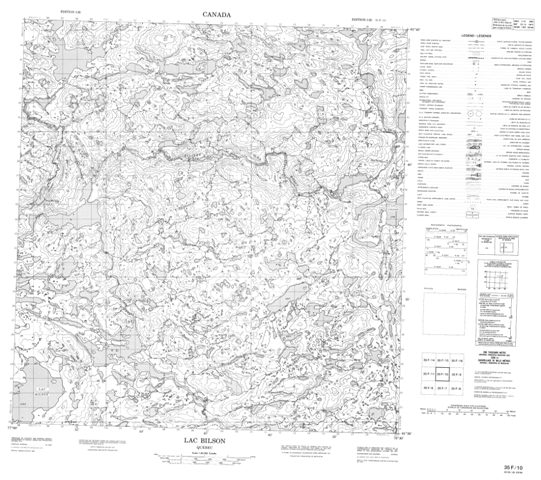 Lac Bilson Topographic map 035F10 at 1:50,000 Scale