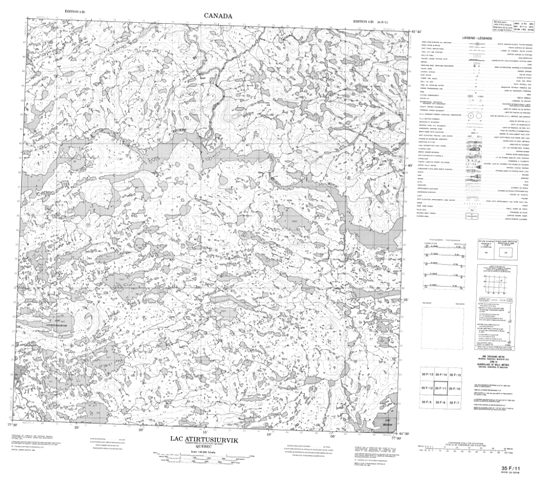 Lac Atirtusiurvik Topographic map 035F11 at 1:50,000 Scale