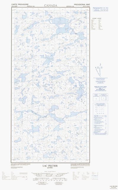 Lac Peltier Topographic map 035G03E at 1:50,000 Scale