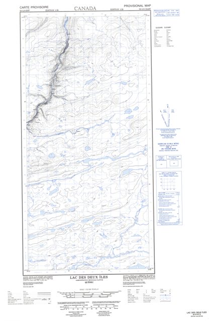 Lac Des Deux-Iles Topographic map 035G09E at 1:50,000 Scale
