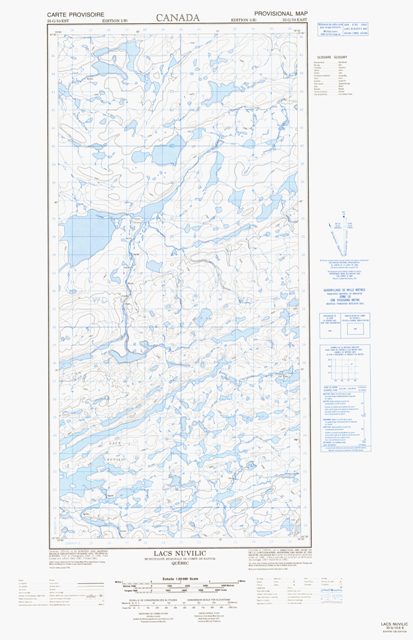 Lacs Nuvilic Topographic map 035G10E at 1:50,000 Scale