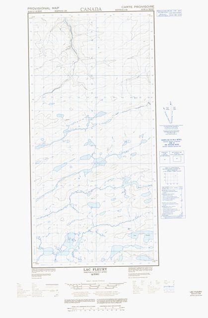 Lac Fleury Topographic map 035H12W at 1:50,000 Scale