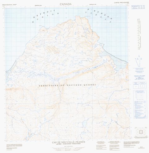 Cap De Nouvelle France Topographic map 035I05 at 1:50,000 Scale