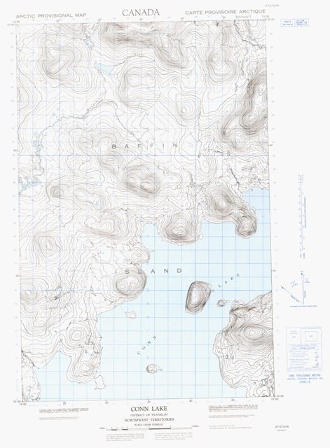 Conn Lake Topographic map 037E10W at 1:50,000 Scale
