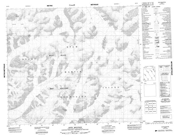 Savik Mountain Topographic map 038C05 at 1:50,000 Scale