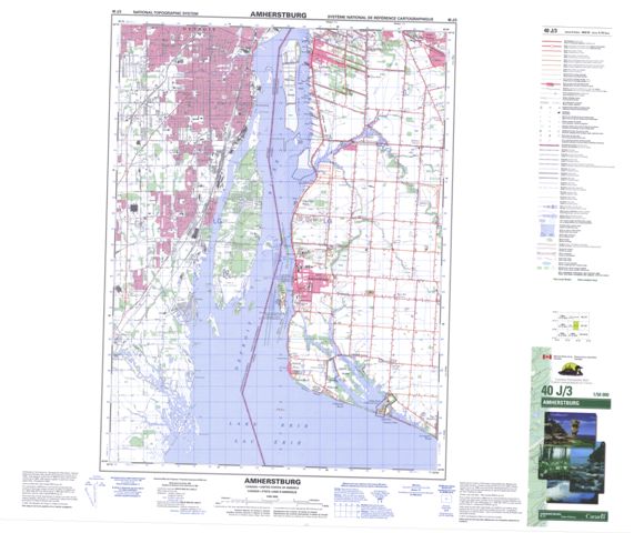 Amherstburg Topographic map 040J03 at 1:50,000 Scale