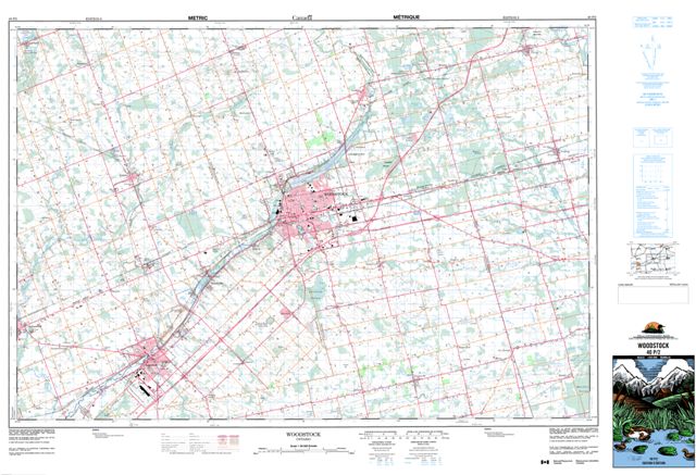 Woodstock Topographic map 040P02 at 1:50,000 Scale