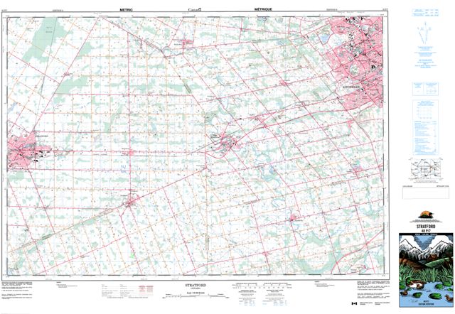 Stratford Topographic map 040P07 at 1:50,000 Scale