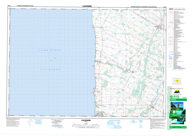 Lucknow Topographic map 040P13 at 1:50,000 Scale