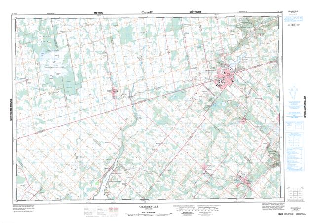 Orangeville Topographic map 040P16 at 1:50,000 Scale