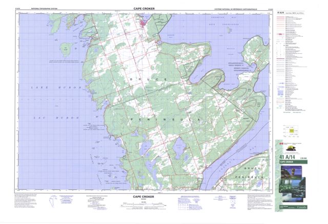 Cape Croker Topographic map 041A14 at 1:50,000 Scale
