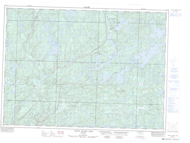 Rocky Island Lake Topographic map 041J14 at 1:50,000 Scale