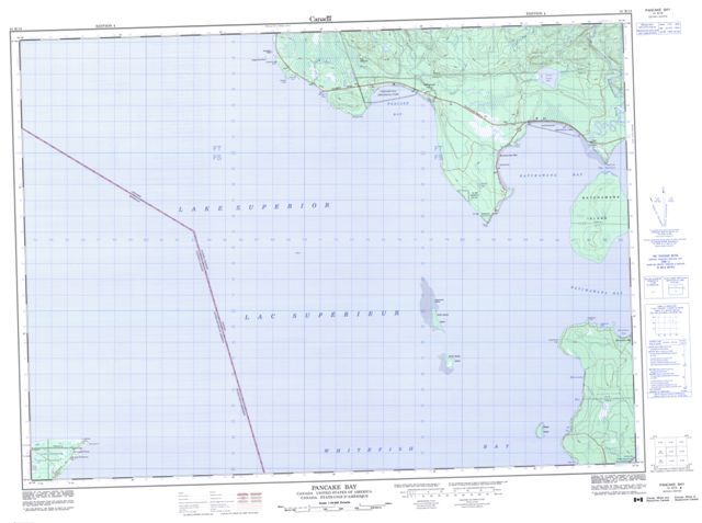 Pancake Bay Topographic map 041K15 at 1:50,000 Scale