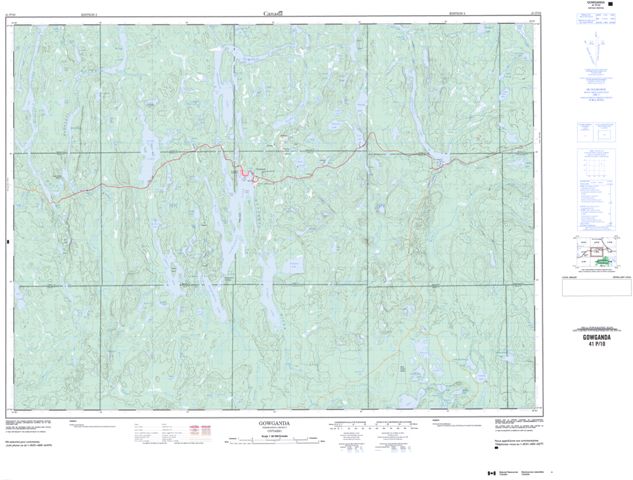 Gowganda Topographic map 041P10 at 1:50,000 Scale