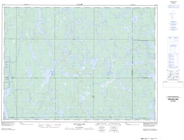 Sinclair Lake Topographic map 041P14 at 1:50,000 Scale